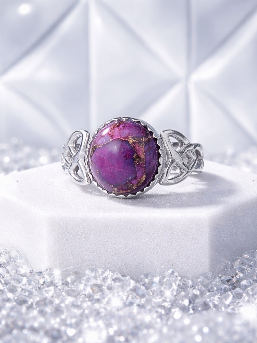 Purple Copper Turquoise Ring - Picture 8 of 13